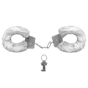 Algemas de Metal Revetidas com Pelucia- Branca