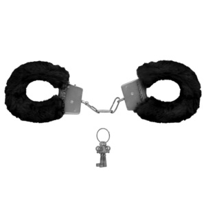 Algemas de Metal Revetidas com Pelucia-Preta