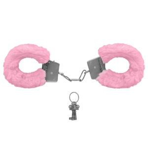 Algemas de Metal Revetidas com Pelucia-Rosa