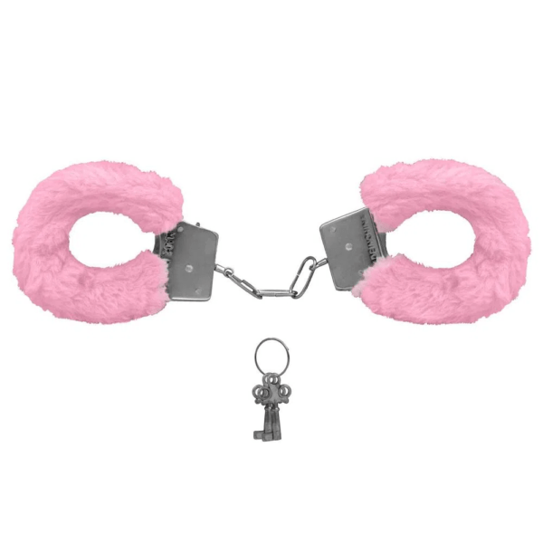 Algemas de Metal Revetidas com Pelucia-Rosa