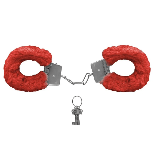 Algemas de Metal Revetidas com Pelucia-Vermelha