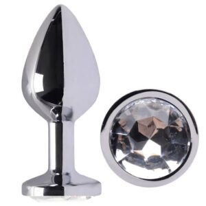 Plug Anal Redondo De Aço Cristal Tamanho M