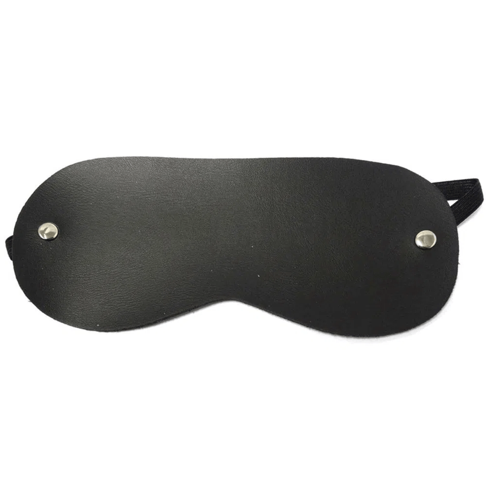 Máscara Venda Olhos Couro Sintético Preta