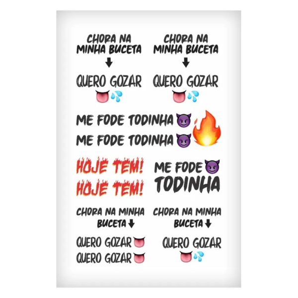 Tatuagem Sexy Frases Proibidão Temporária