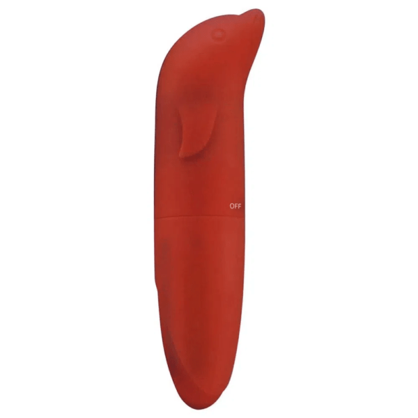 Vibrador Golfinho Aveludado Vermelho