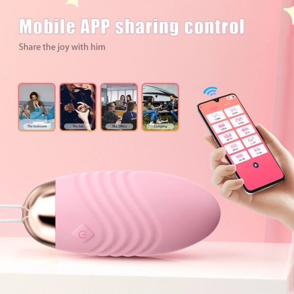 Cápsula Vibratória 10 Modos De Vibração USB Controle Via Celular Rosa - Imagem 2