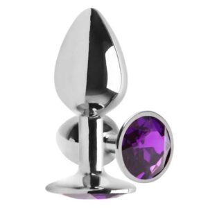 Plug Anal De Aço Redondo Roxo Tamanho P