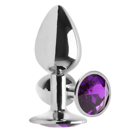 Plug Anal De Aço Redondo Roxo Tamanho P