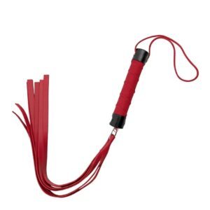 Chicote Em Couro Sintético 40 Cm Vermelho